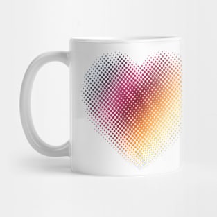 Linear Gradient on Halftone Heart (White/Clear) Mug